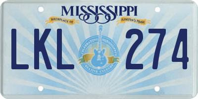 MS license plate LKL274