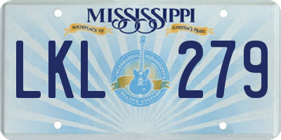 MS license plate LKL279