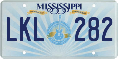 MS license plate LKL282