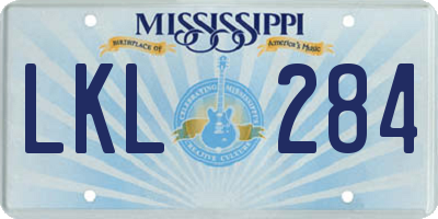 MS license plate LKL284