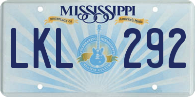 MS license plate LKL292