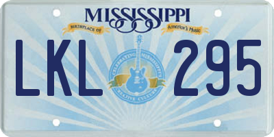 MS license plate LKL295