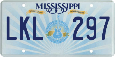 MS license plate LKL297