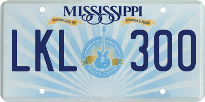 MS license plate LKL300