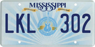 MS license plate LKL302
