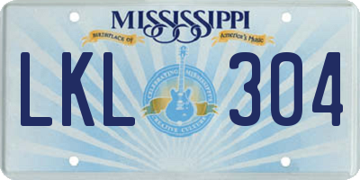 MS license plate LKL304