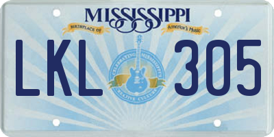 MS license plate LKL305