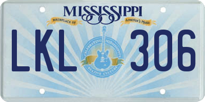 MS license plate LKL306