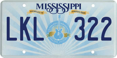 MS license plate LKL322