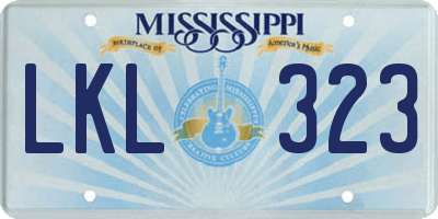 MS license plate LKL323