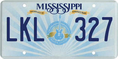 MS license plate LKL327