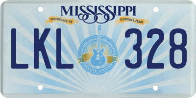 MS license plate LKL328