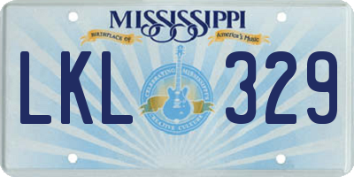 MS license plate LKL329