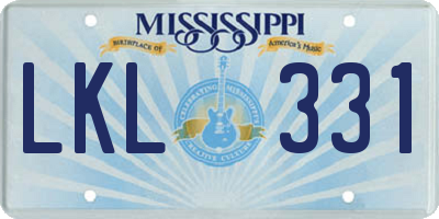 MS license plate LKL331