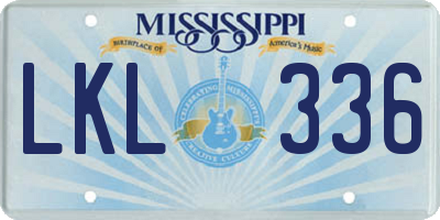 MS license plate LKL336