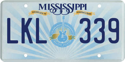 MS license plate LKL339