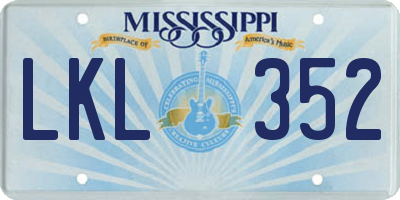 MS license plate LKL352