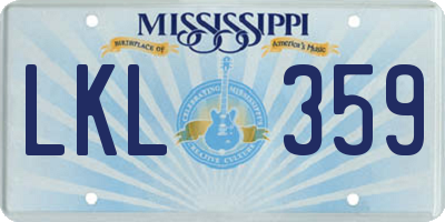 MS license plate LKL359