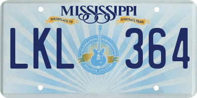 MS license plate LKL364