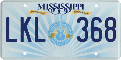 MS license plate LKL368