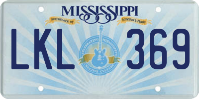 MS license plate LKL369