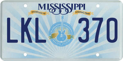 MS license plate LKL370