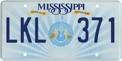 MS license plate LKL371
