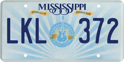 MS license plate LKL372