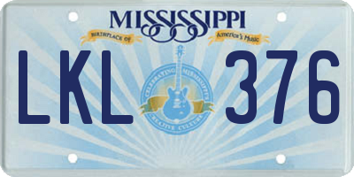 MS license plate LKL376