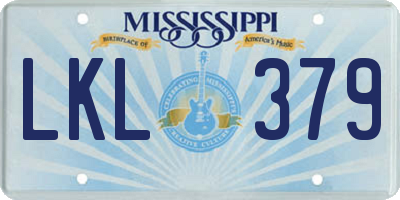 MS license plate LKL379
