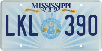MS license plate LKL390