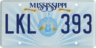 MS license plate LKL393