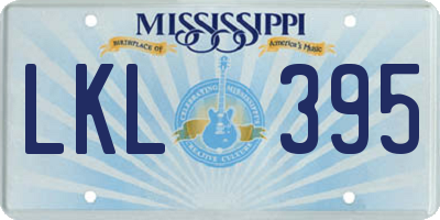 MS license plate LKL395
