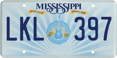 MS license plate LKL397