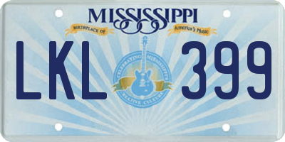 MS license plate LKL399