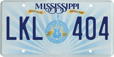 MS license plate LKL404