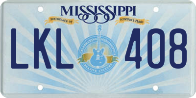 MS license plate LKL408