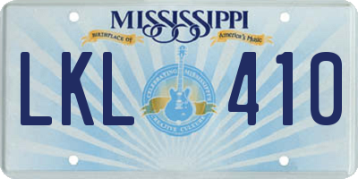 MS license plate LKL410