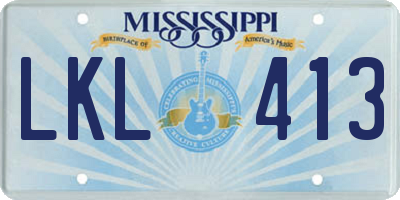 MS license plate LKL413