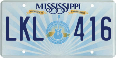 MS license plate LKL416