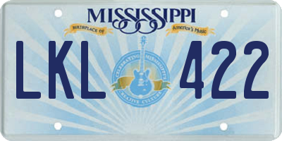 MS license plate LKL422