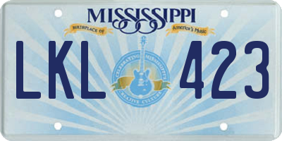 MS license plate LKL423