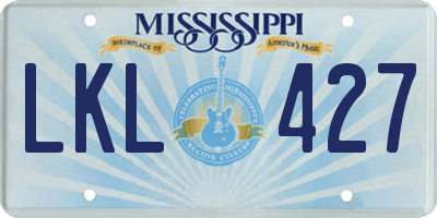 MS license plate LKL427