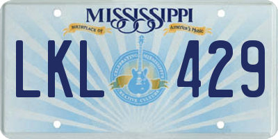 MS license plate LKL429