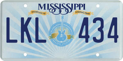 MS license plate LKL434