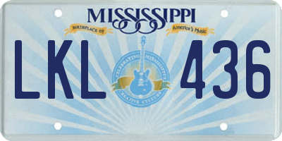 MS license plate LKL436