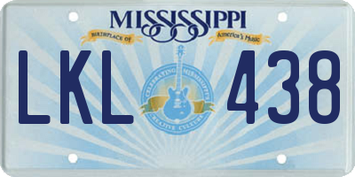 MS license plate LKL438