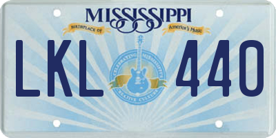 MS license plate LKL440