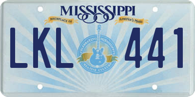 MS license plate LKL441