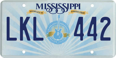 MS license plate LKL442